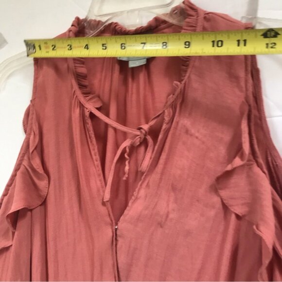 Anthropologie Maeve Liesel Fairy Ruffled Blouse Top Flowy Boho Loose Shirt PinkS - Picture 12 of 15